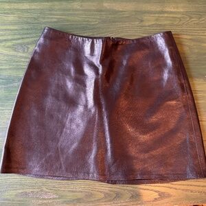 Genuine leather skirt, black BEBE